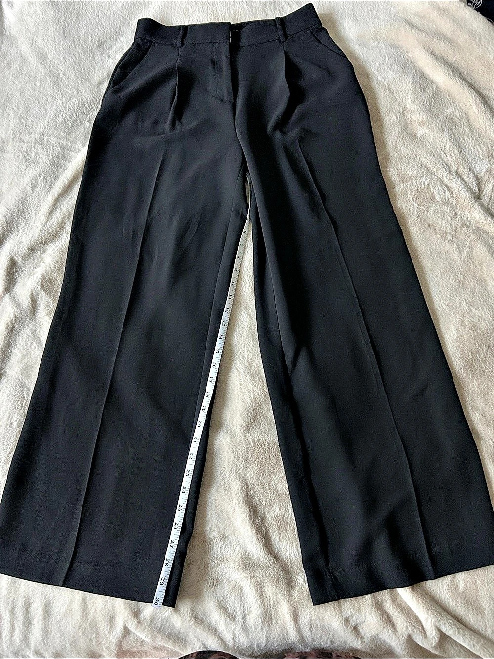 Loft Wide Leg Polyester Pants in Black NWT